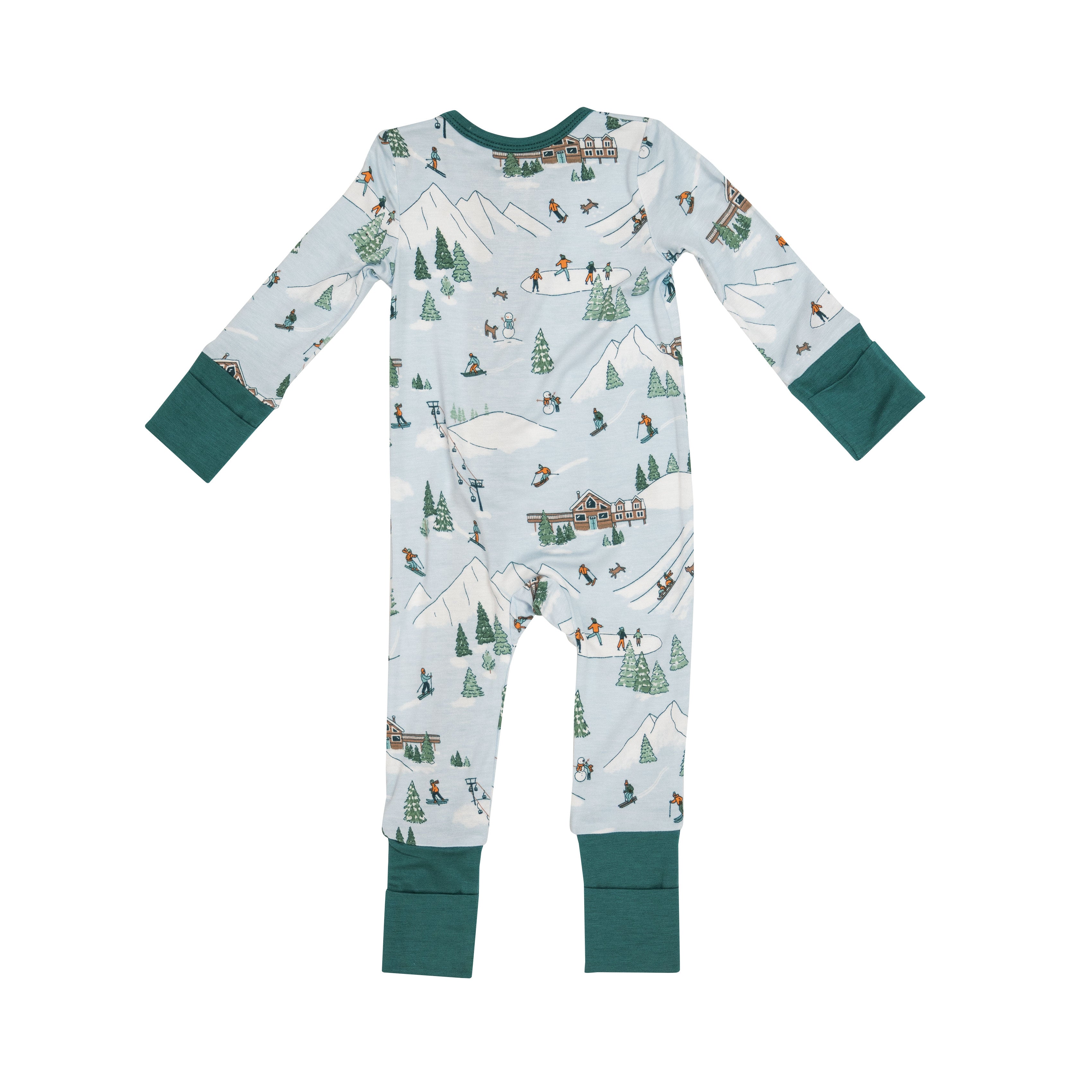 Winter Fun Skiing 2 Way Zipper Romper