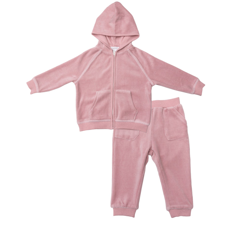 Velour Blush Zip Hoodie+ Jogger