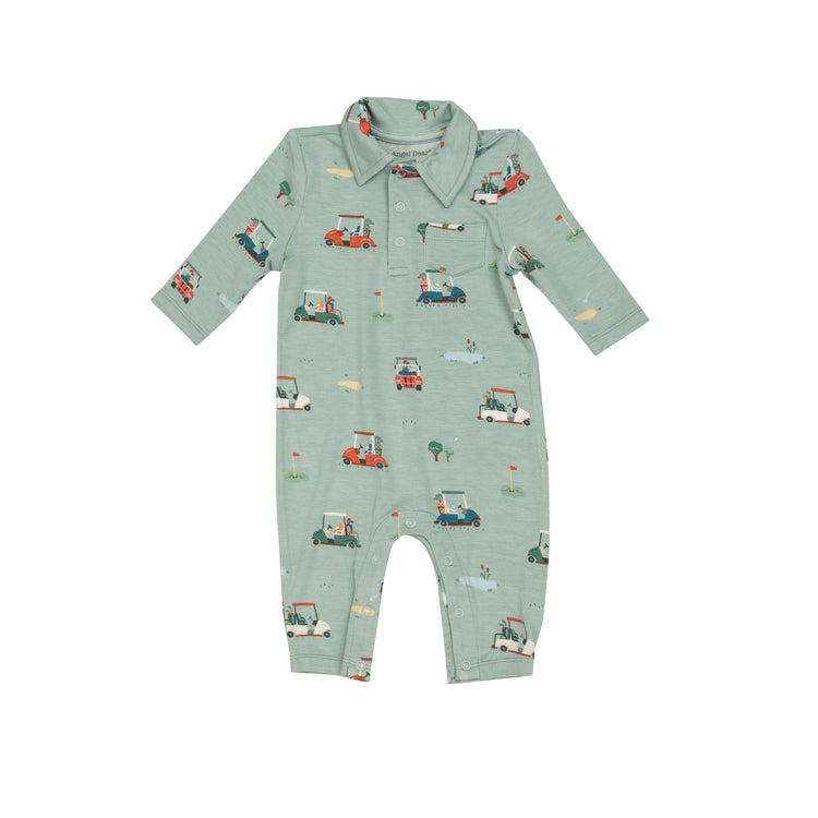 Golf Carts Polo Romper Green