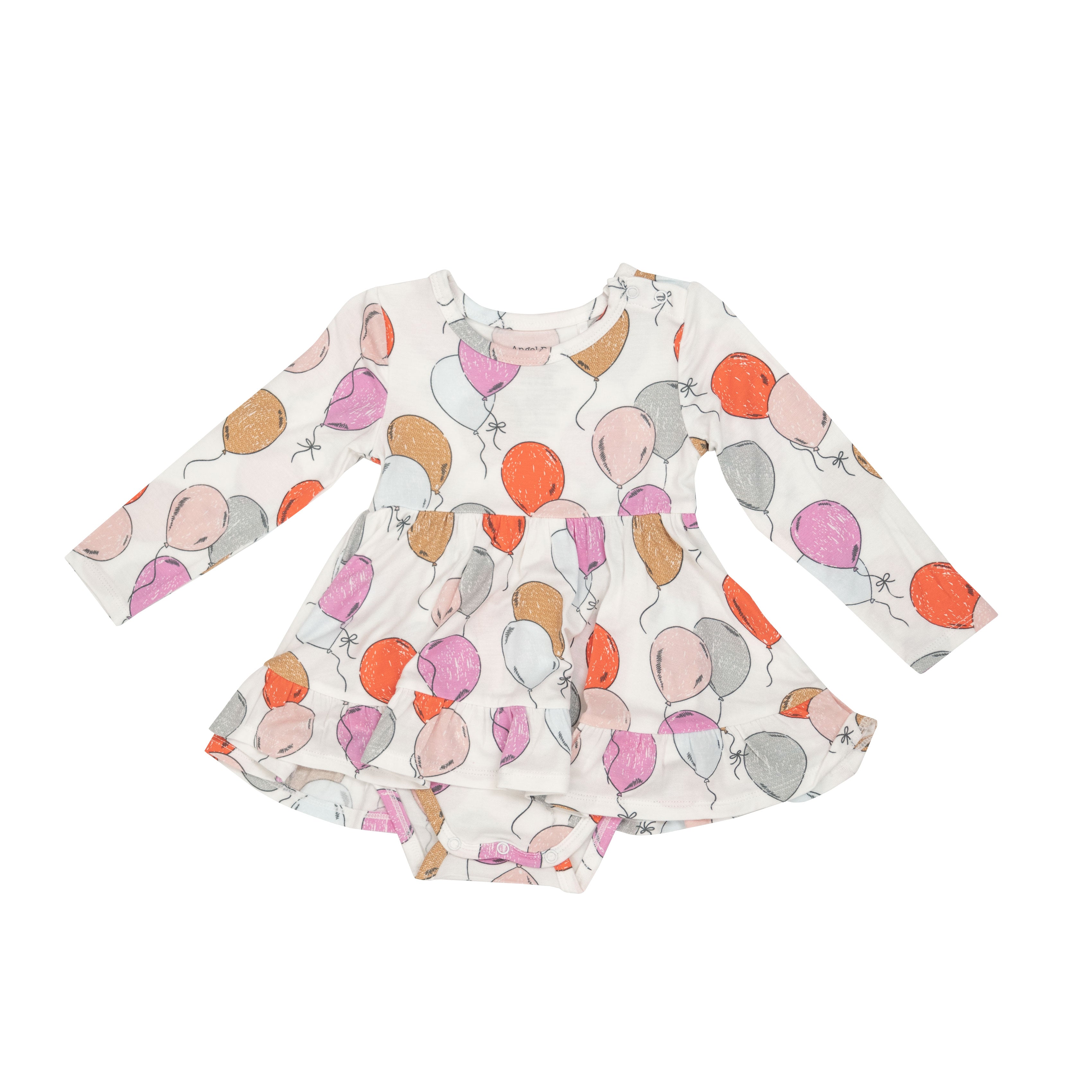 Angel Dear Balloons Twirly Bodysuit Dress Pink