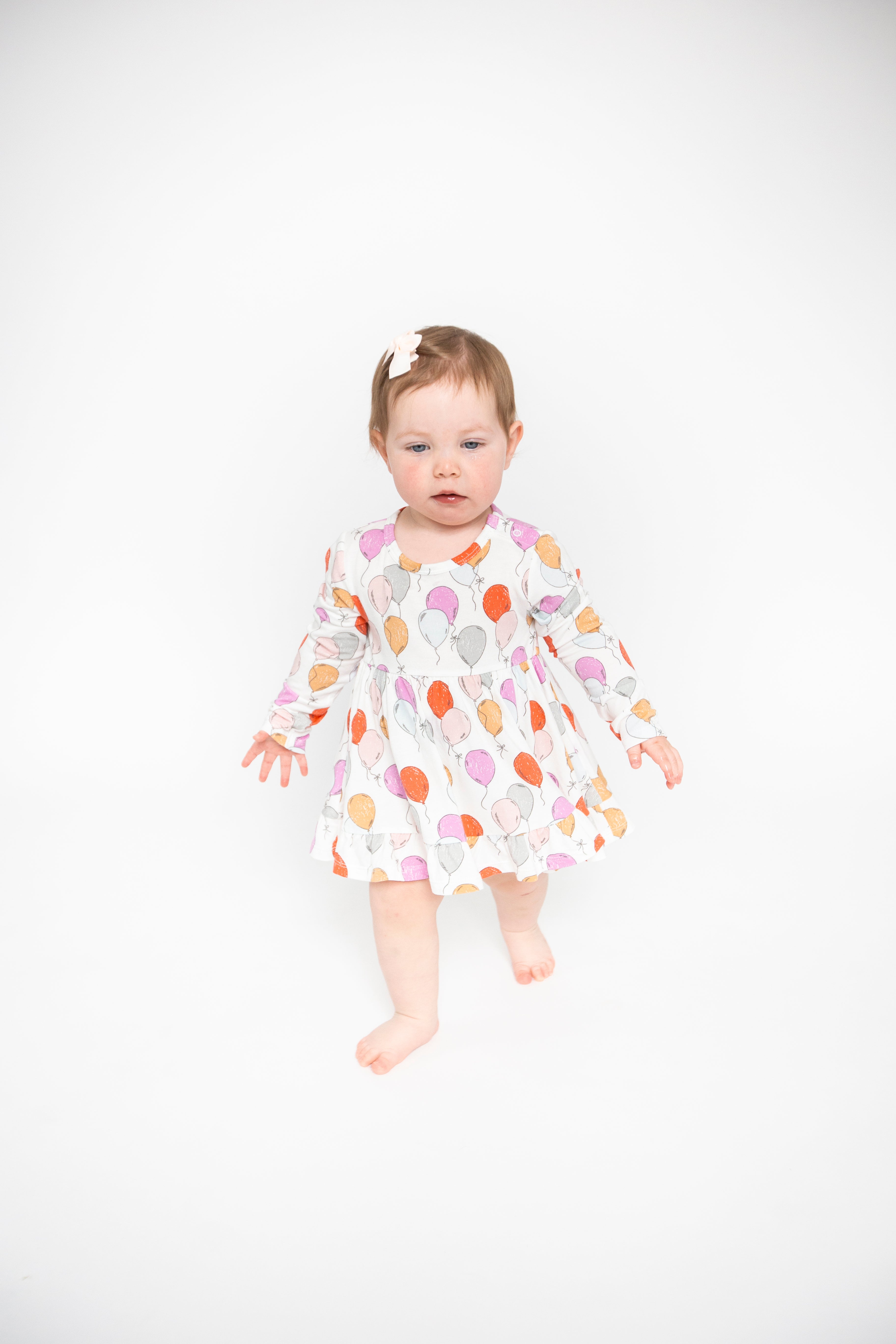 Angel Dear Balloons Twirly Bodysuit Dress Pink