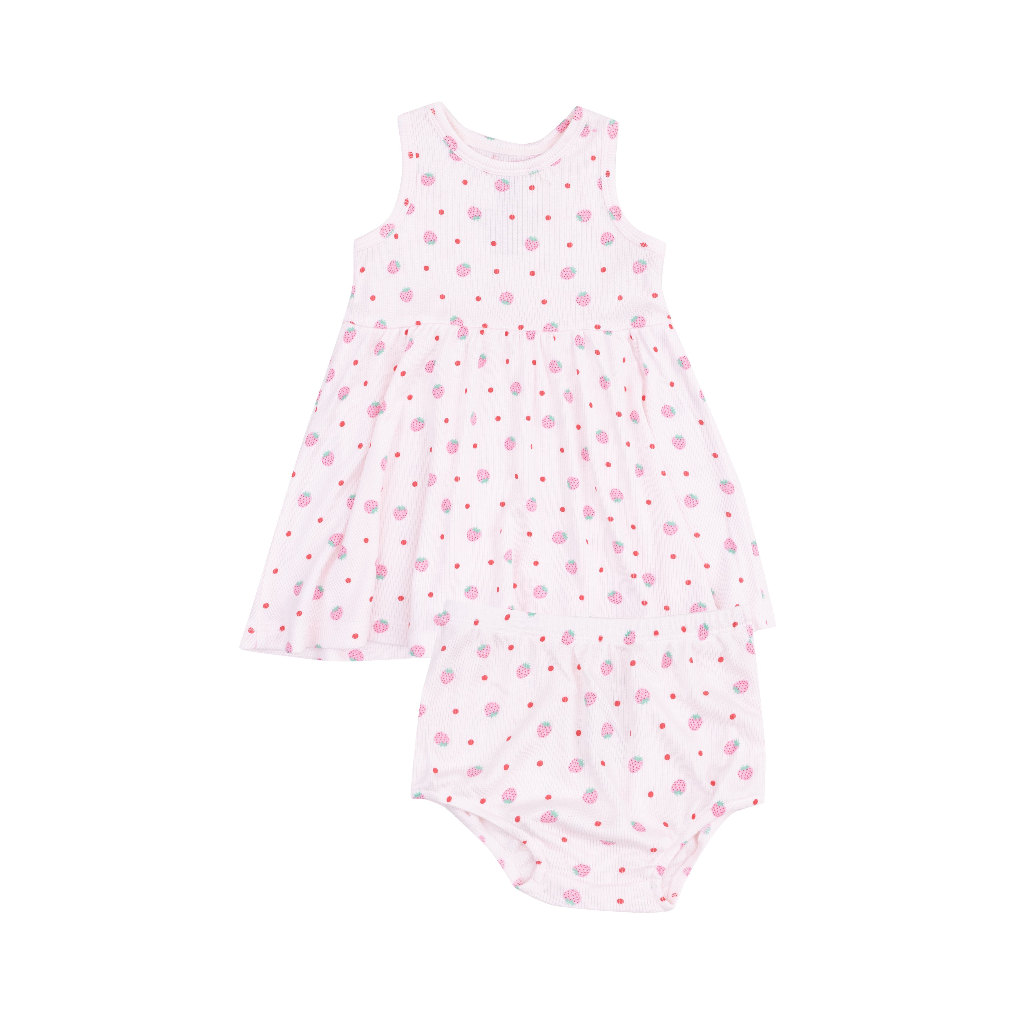 Strawberry Swiss Dot Tank Dress and Bloomer