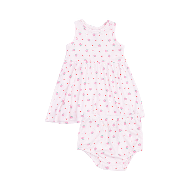 Strawberry Swiss Dot Tank Dress and Bloomer