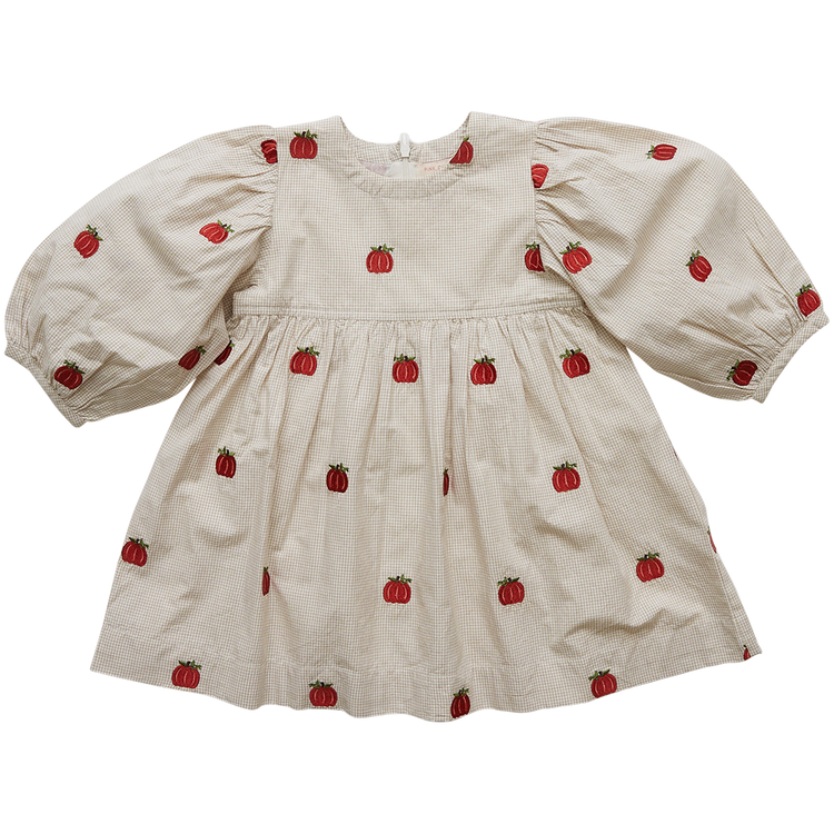 Girls Bea Dress - Pumpkin Embroidery