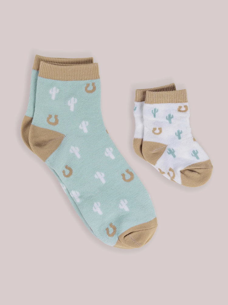 Mama and Me Howdy Socks Blue