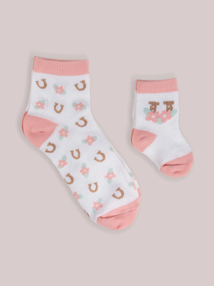 Mama/Me Howdy Socks Pink