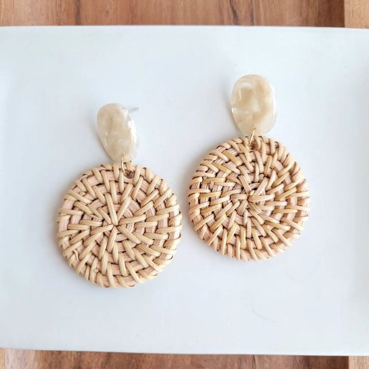Dominica Light Rattan Earrings