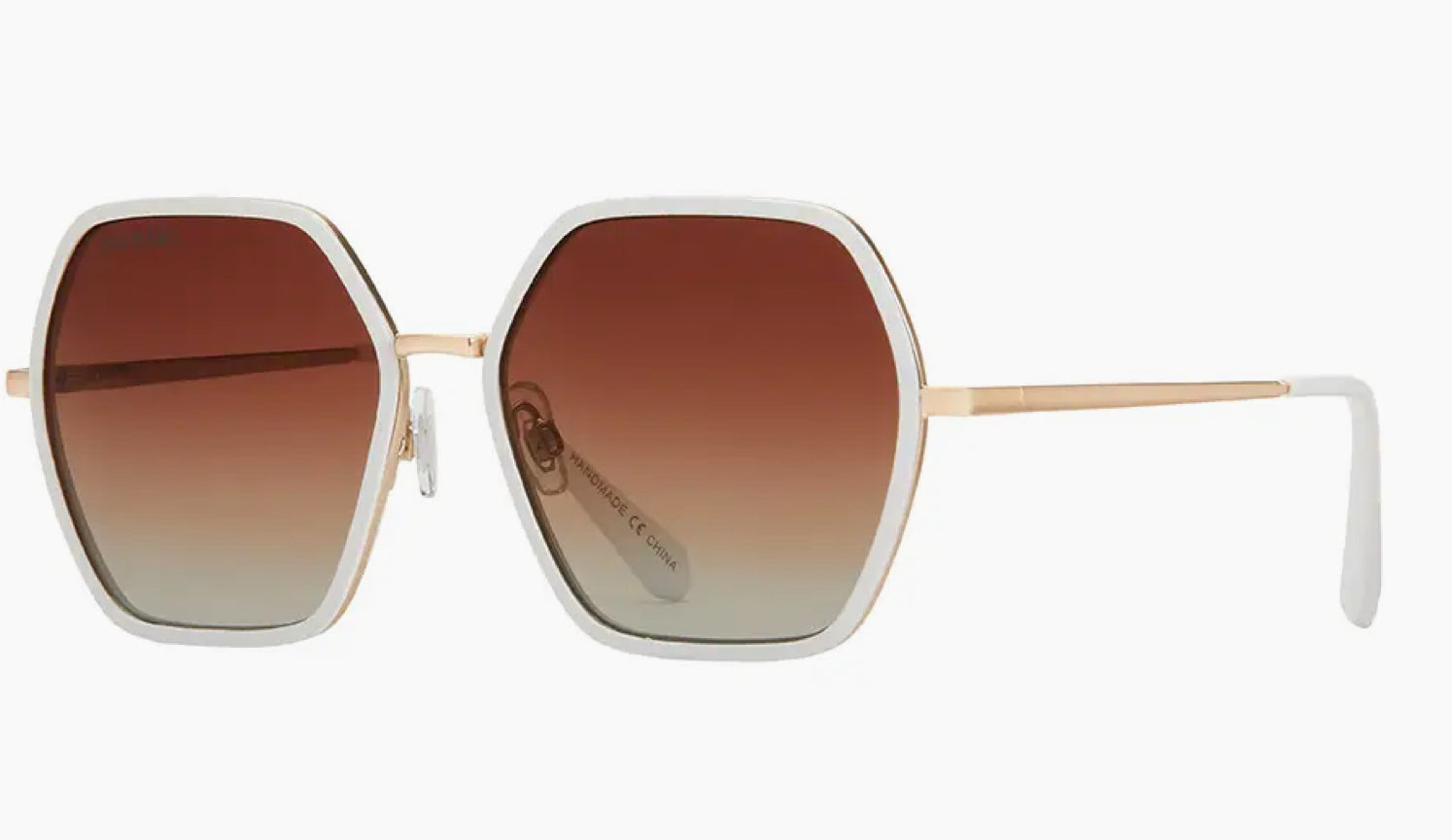 Addyson White Gold/ Brown Gradient Polarized Lens Sunglasses