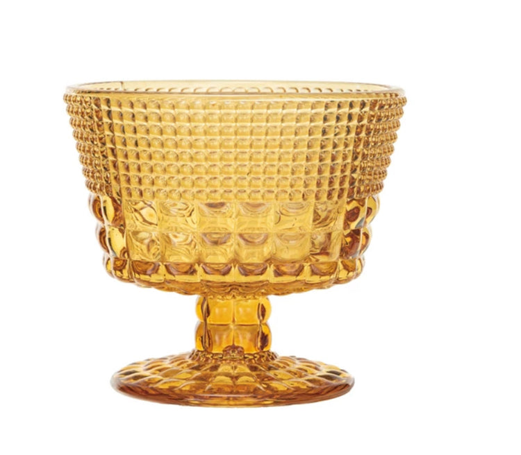 Amber Color Coupe Glasses Set of 2