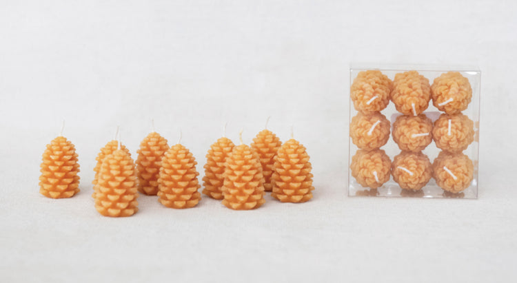 Set of 9 Acorn Tea Light Candles