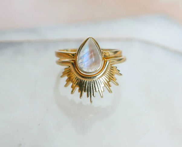 Mesa Sole Ring Set of 2 Gold