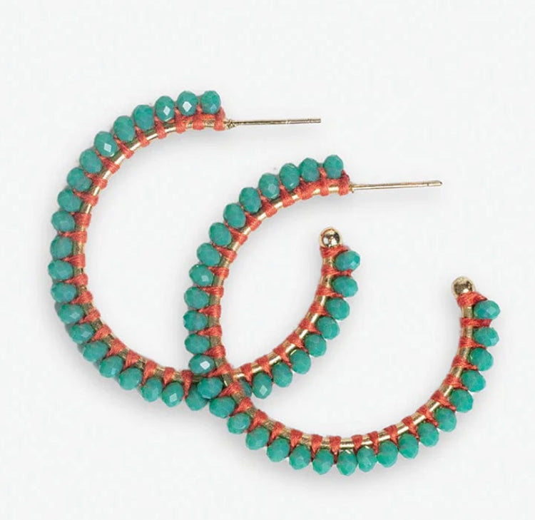 Lilian Crystal Hoop Turquoise