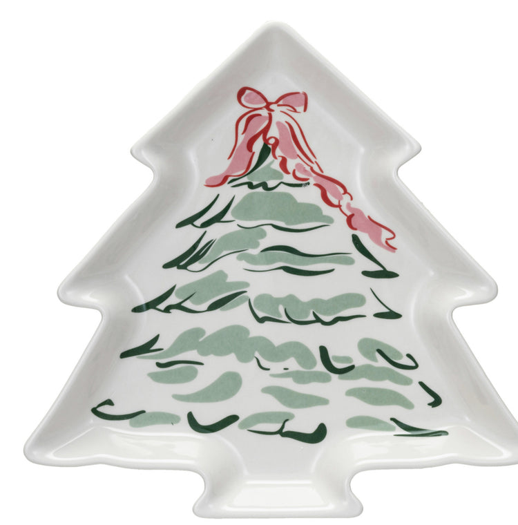 Stoneware Tree Shaped Plate
