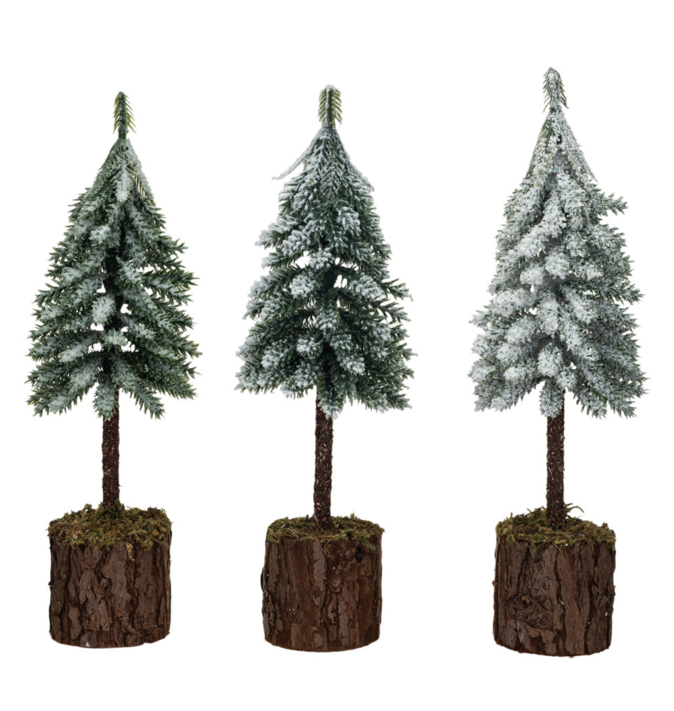 Faux Fir Trees With Wood Base3 Styles