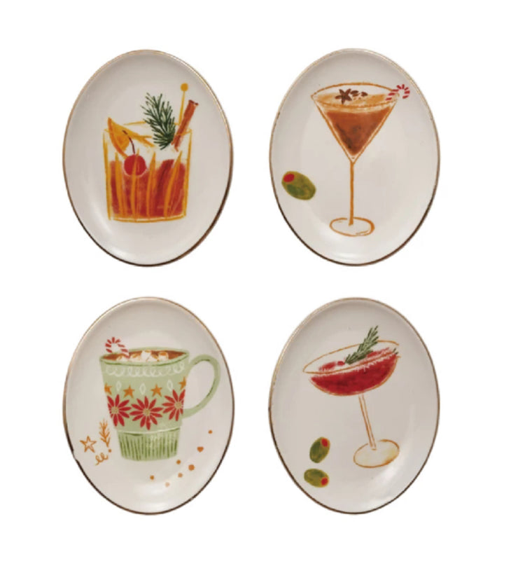 Oval Stoneware Dish With Cocktail Image 4 Styles