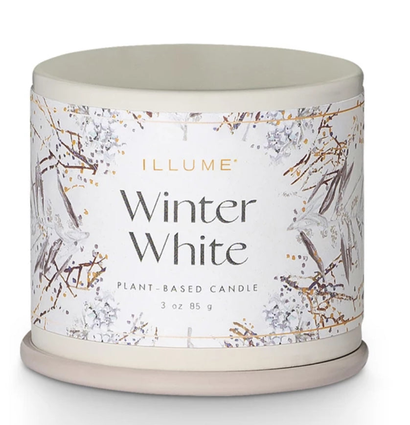 Winter White Large Tin Candle