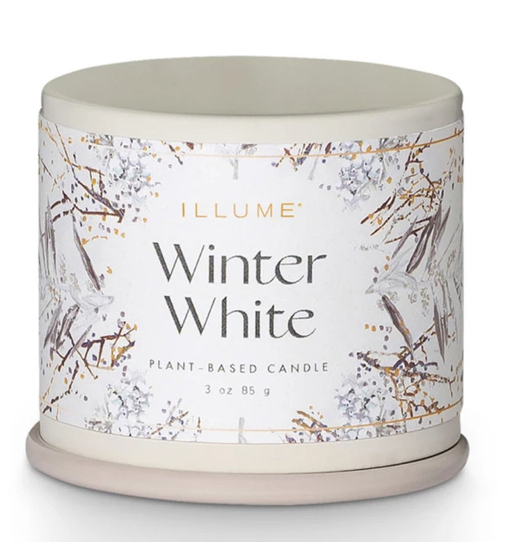 Winter White Large Tin Candle
