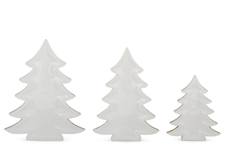 Wooden Christmas Tree Trays w/ White Inside 3 sizes