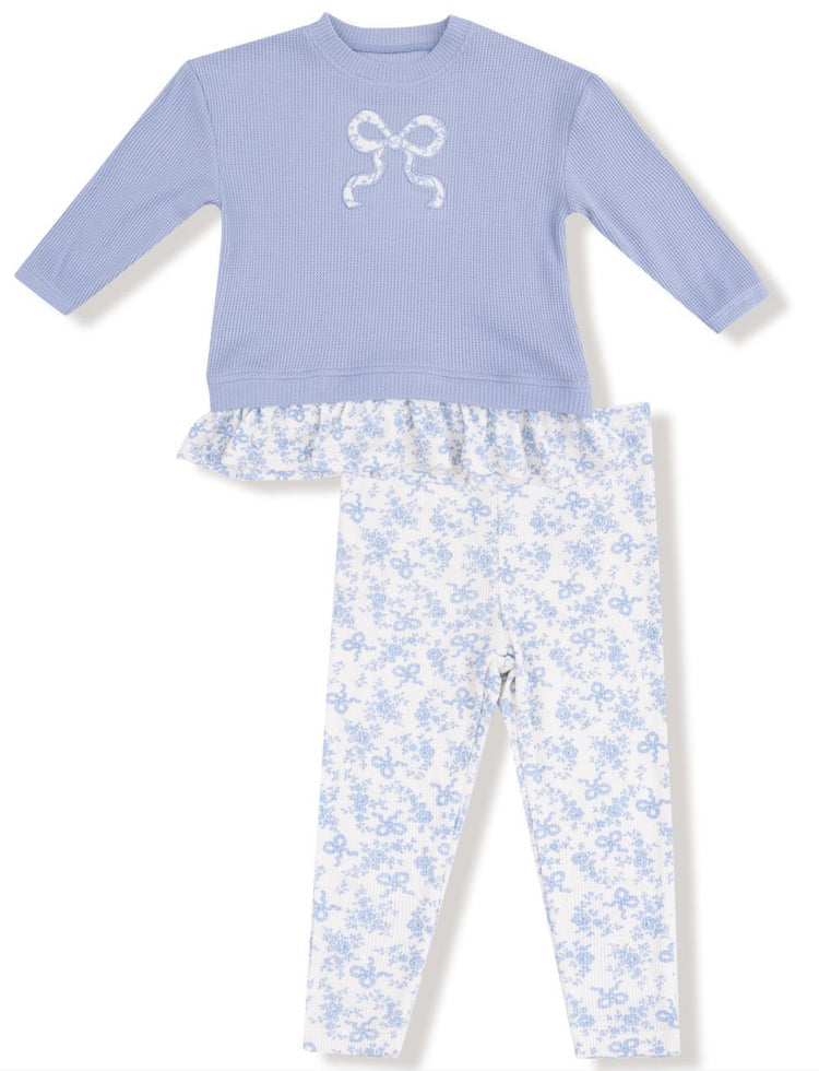 Romi Floral Waffle Pull Over With Leggings