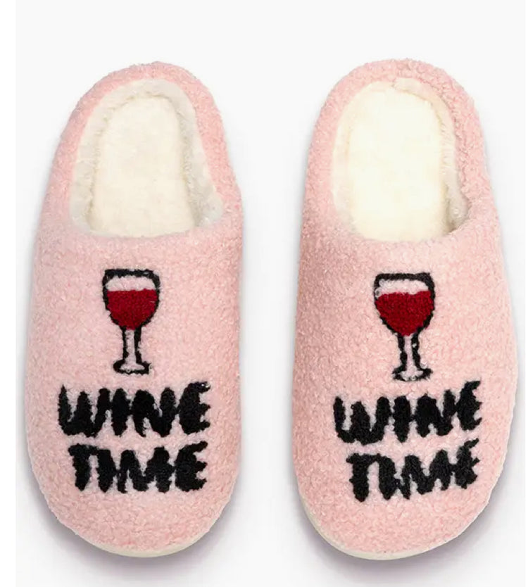Wine Time Slippers