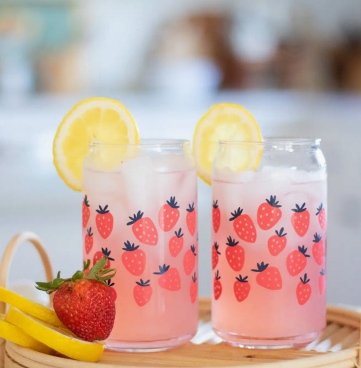 Strawberry Fruit Can Glass