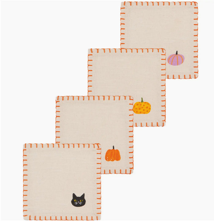 Halloween Cloth Cocktail Napkins Set of 4