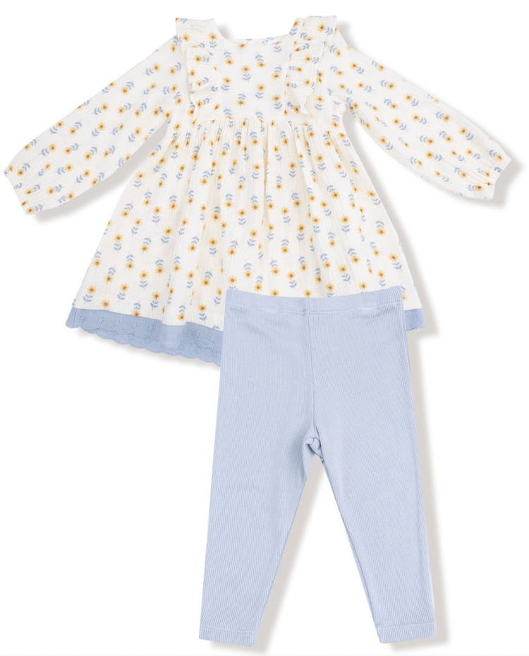 Western Sunflower Dress With Ribbed Legging