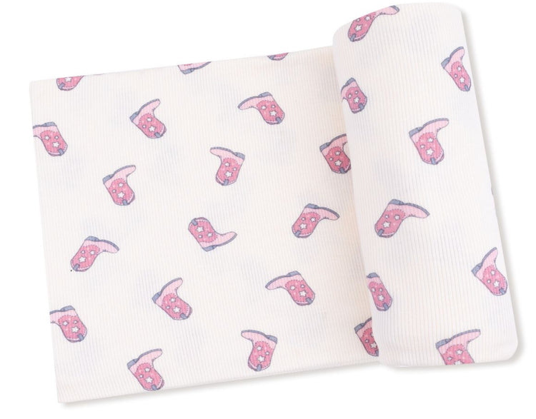 Petite Cowgirl Boots Baby Swaddle Blanket