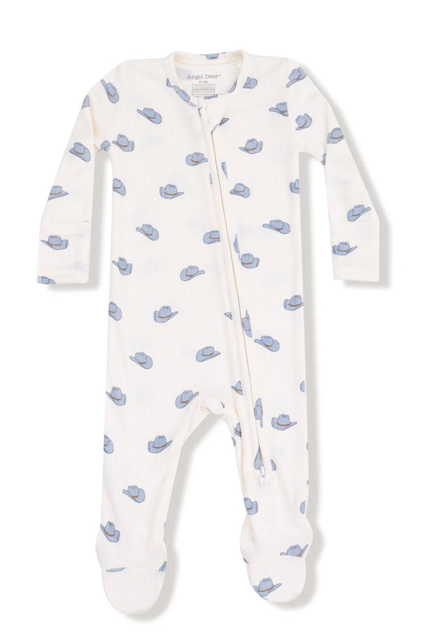 Petite Cowboy Hats 2 Way Zipper Footie