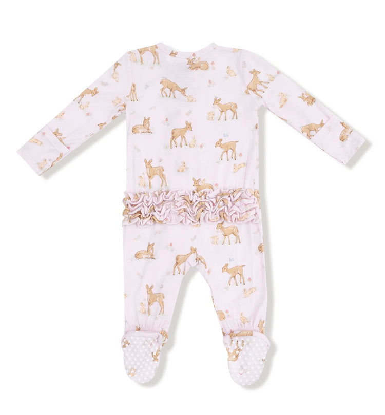 Little Fawn 2 Way Zipper Ruffle Footie