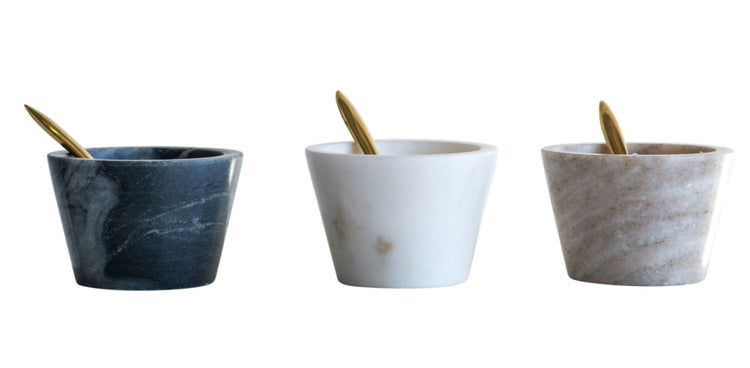 Marble Bowls With Spoon 3 Colors