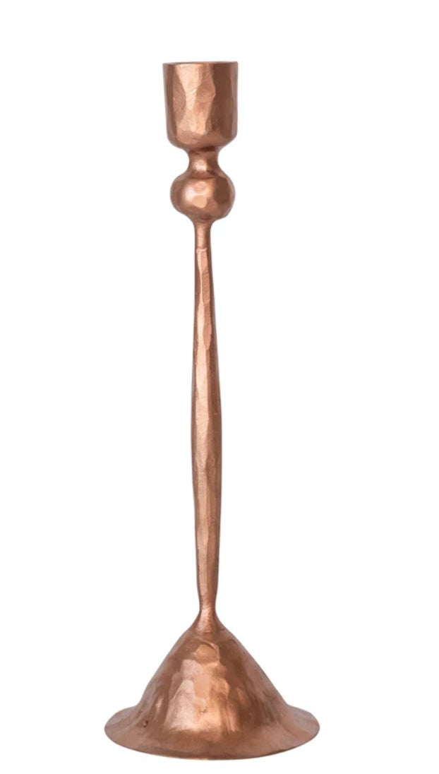 Cast Iron Copper Taper Candle Holder