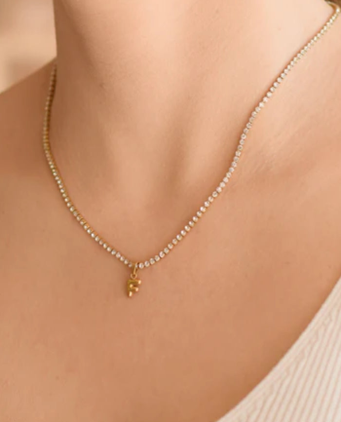 Initial Necklace CZ Chain