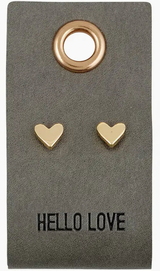 Earring Studs on Leather Tag 3 Styles