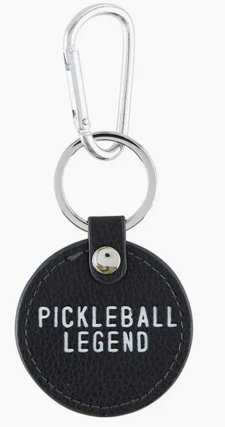 Pickleball Legend Leather Keychain