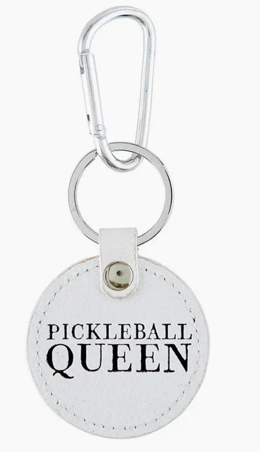 Pickleball Queen Leather Keychain