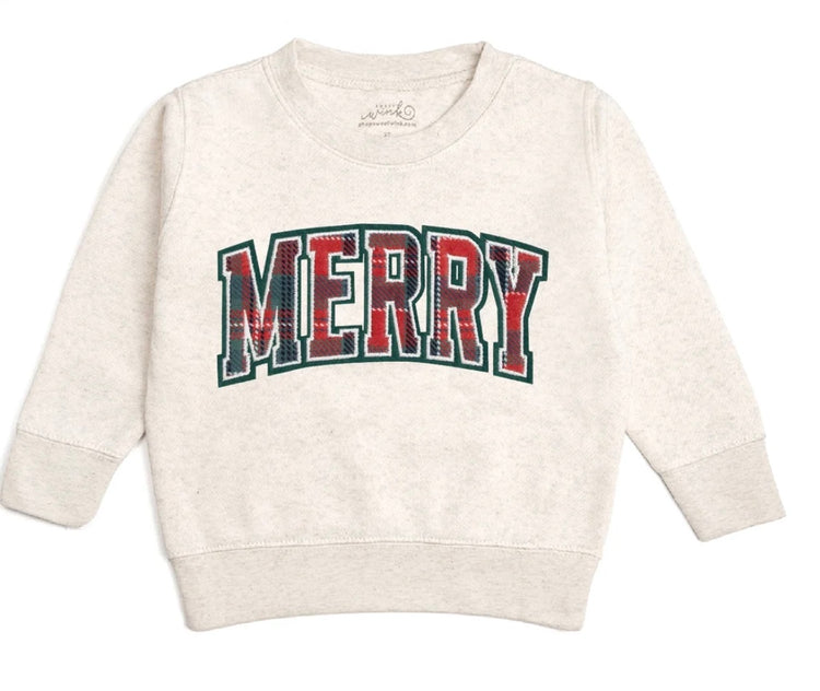 Merry Tartan Patch Sweatshirt