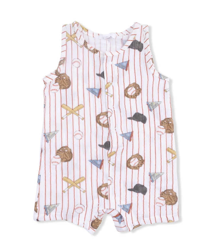 Baseball Sleeveless Shortie Romper