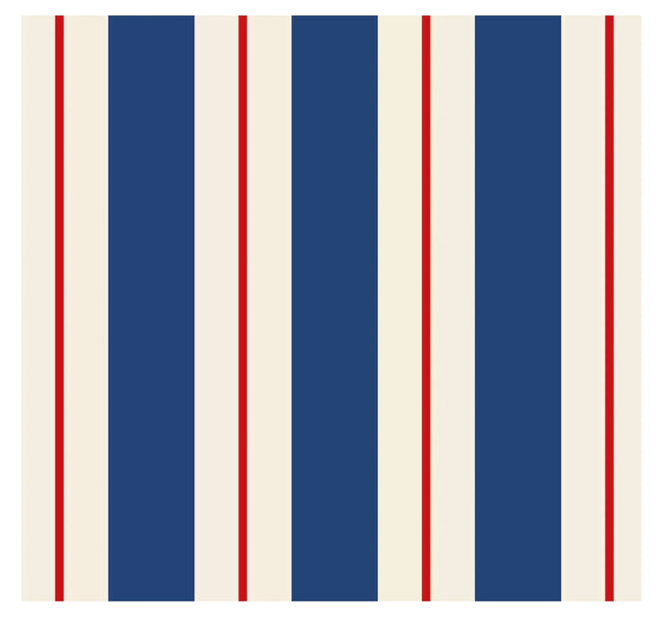Navy and Red Stripe Paper Cocktail Napkin