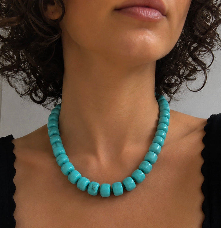 Resin and Stone Bead Necklace