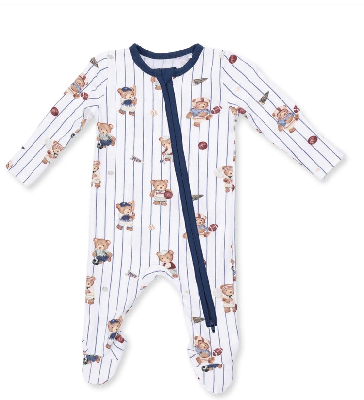 Mixed Sports Bears 2 Way Zipper Footie