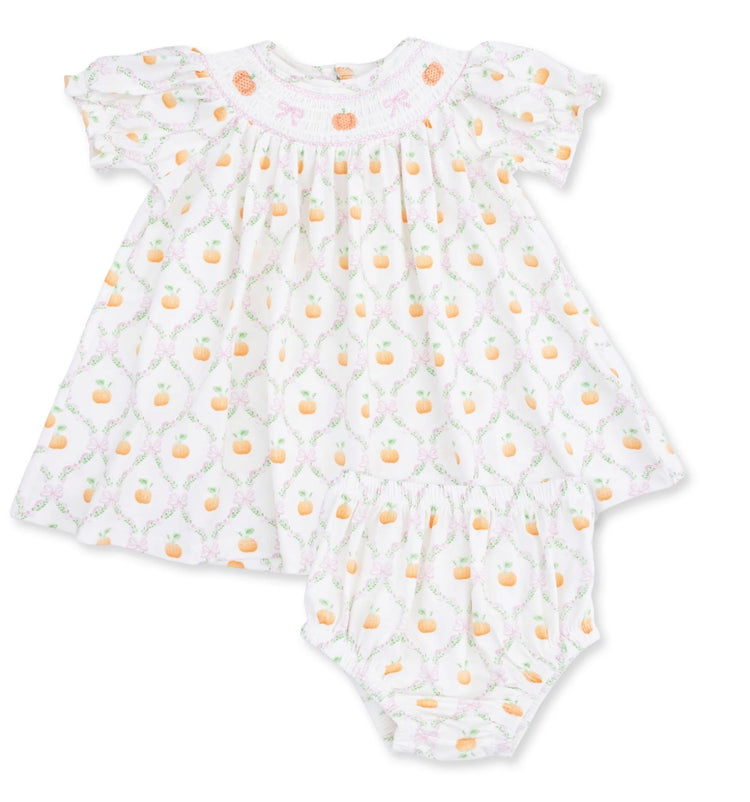 Pretty Pumpkin Puff Sleeve Dress and Bloomer