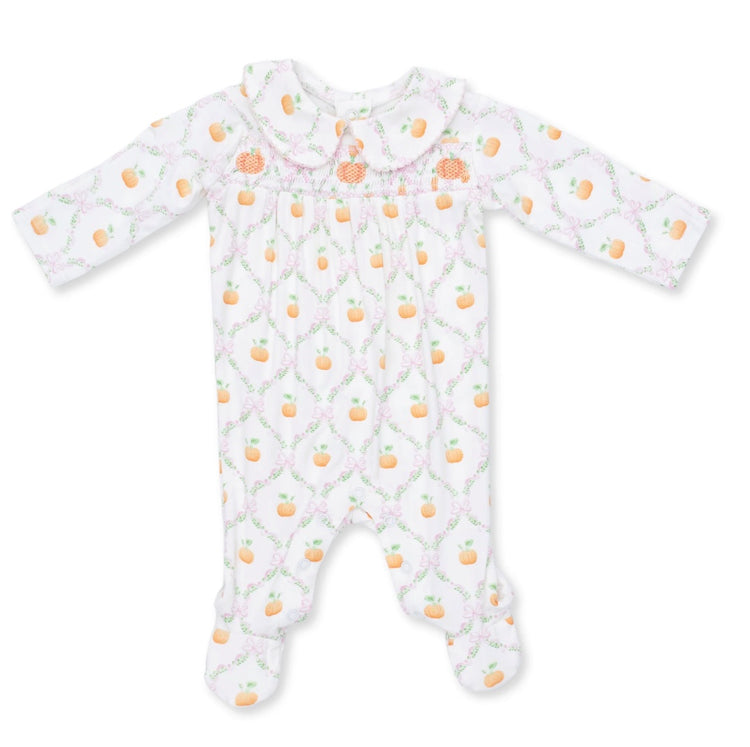 Pretty Pumpkin Smocked Footie