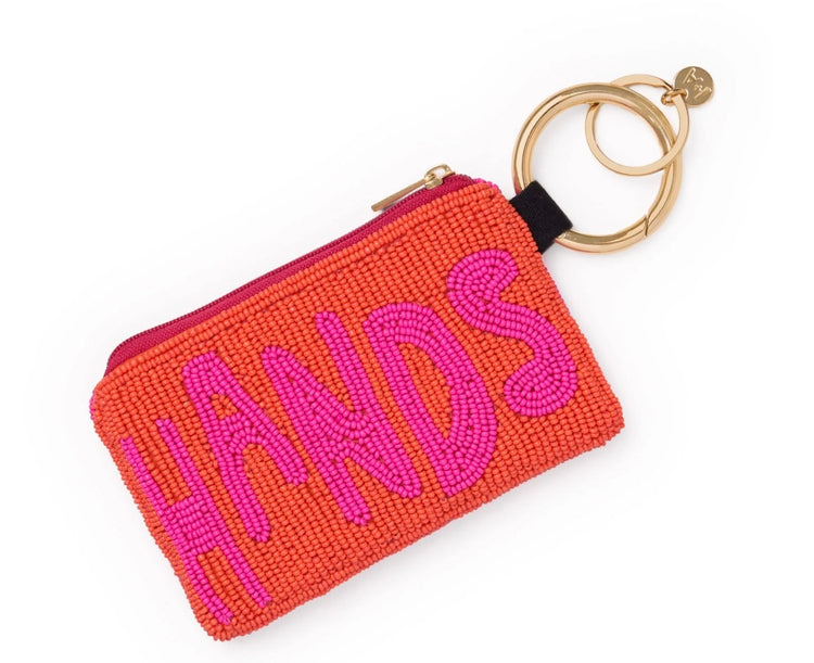 Hands Off Beaded Coin Purse