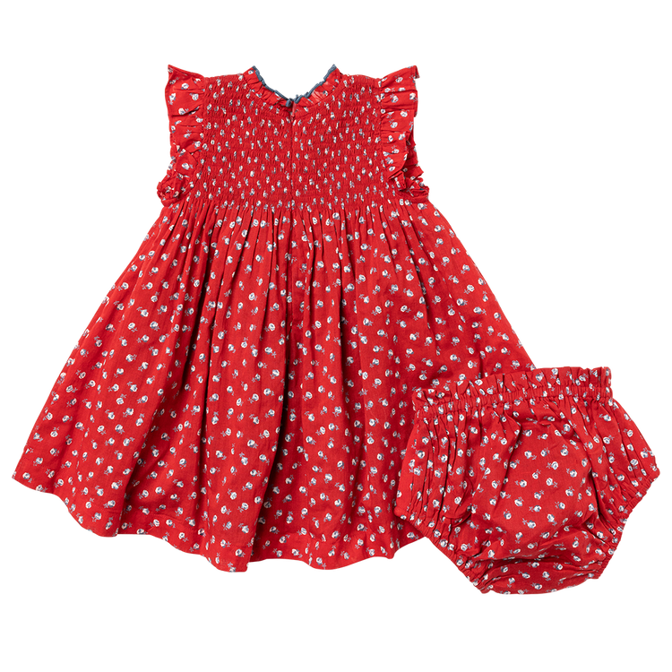 Girls Stevie Dress Tiny Red Roses