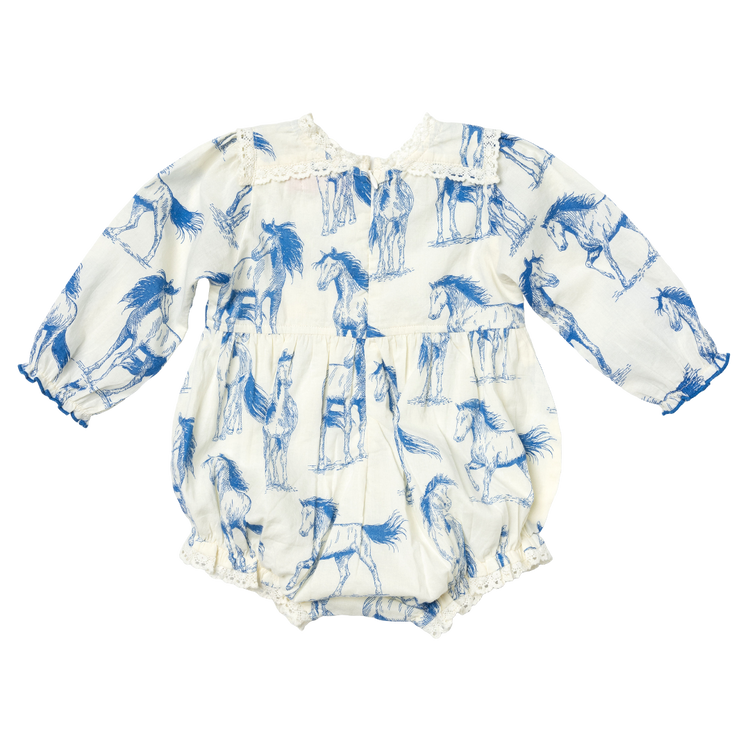 Baby Girls Charlie Bubble Blue Horses