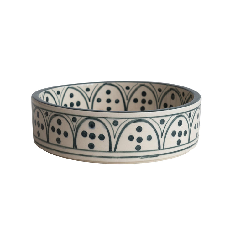 Hand Painted Stoneware Pet Bowl