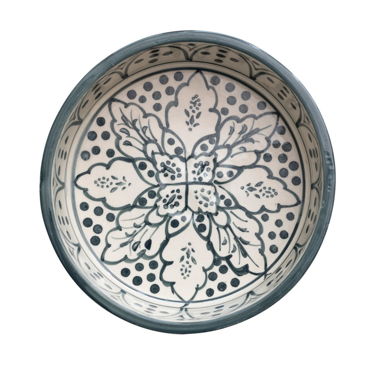 Hand Painted Stoneware Pet Bowl