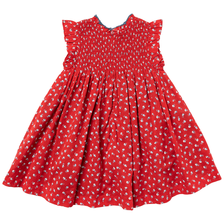 Girls Stevie Dress Tiny Red Roses