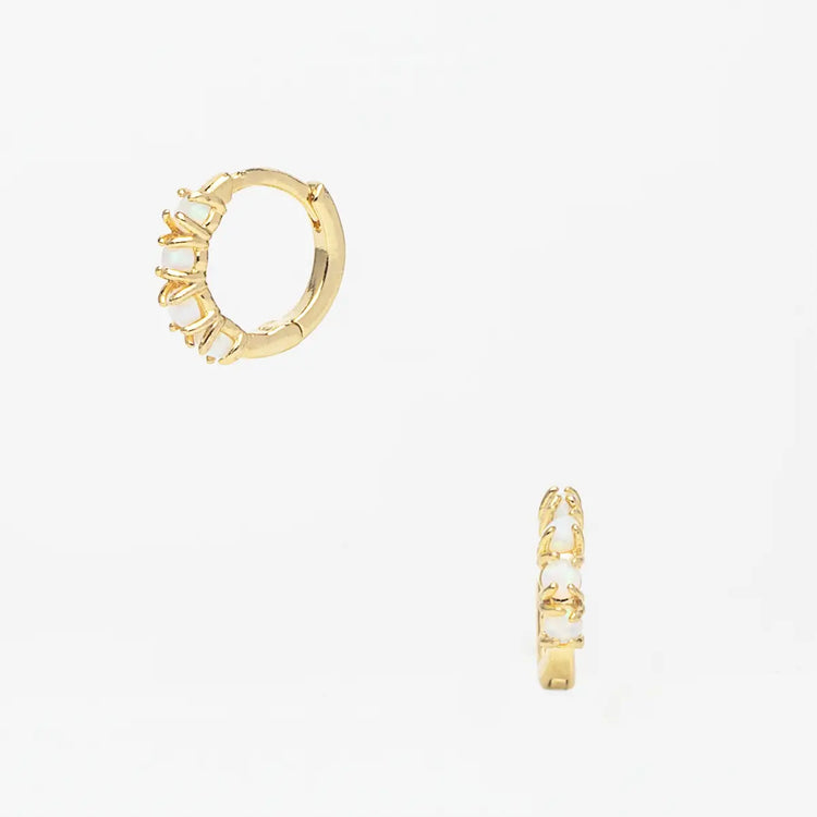 Gold Opal Huggies